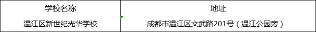 成都市溫江區(qū)新世紀(jì)光華學(xué)校地址在哪里？