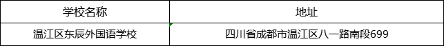 成都市溫江區(qū)東辰外國語學校地址在哪里？