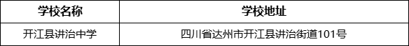 達(dá)州市開江縣講治中學(xué)學(xué)校地址在哪里？