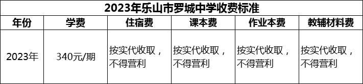 2024年樂(lè)山市羅城中學(xué)學(xué)費(fèi)多少錢(qián)？